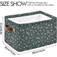 thumbnail image 3 of GZHJMY Flower Leaves Foldable Canvas Storage Bin, Sturdy Fabric Storage Basket with Handles, Storage Cube Box for Organizing Shelf Nursery Toy Closet 2PCS#150, 3 of 7