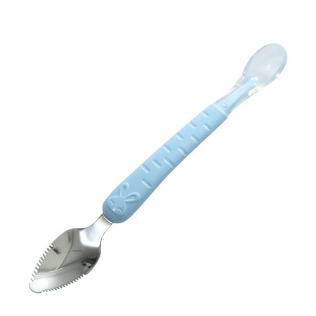 

JANGSLNG Baby Fruit Spoon Double Head Easy to Clean Stainless Steel Multi Functional Feeding Spoon for Infants