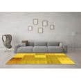 thumbnail image 3 of Ahgly Company Machine Washable Indoor Rectangle Checkered Yellow Modern Area Rugs, 2' x 4', 3 of 4