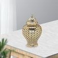 thumbnail image 5 of Ceramic Ginger Jar with Lid Universal Jar Handicraft Storage Decoration Home gold, 5 of 8
