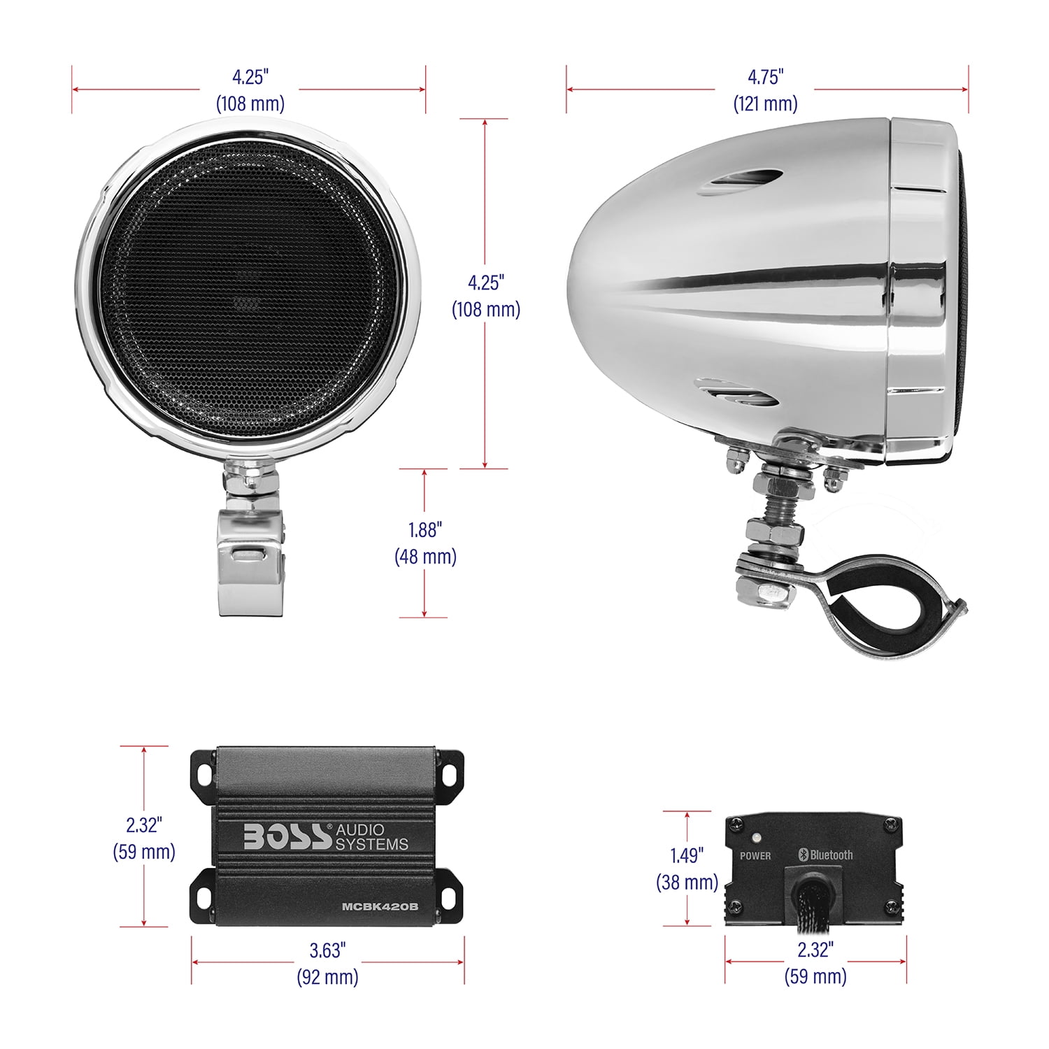 boss mc420b motorcycle speakers