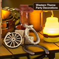 thumbnail image 4 of 42 Piezas de Centros de Mesa Occidentales con Mini Botas Vaquero con Forma de , Ruedas Marrones y Sombrero, Bolsas de Heno y Cuerdas, Regalos para Manualidades Cumpleaños, 4 of 5