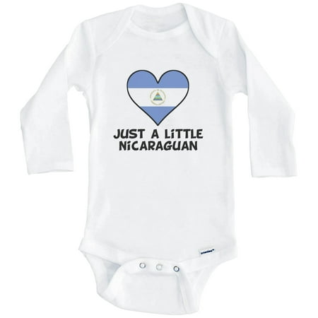 

Just A Little Nicaraguan Baby Bodysuit - Funny Nicaragua Flag Baby Bodysuit (Long Sleeve) 0-3 Months White