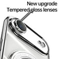 thumbnail image 6 of Compatible with iPhone Air Case with Rotating Magnetic Ring Stand, [Compatible with MagSafe] [Full Camera Lens Protector] Plating Clear Slim Phone Case for iPhone Air, Silver, 6 of 7
