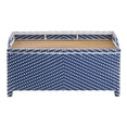 thumbnail image 5 of Pemberly Row Navy Poolside Outdoor Wicker Metal Storage Bench, 5 of 9