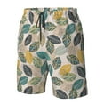 thumbnail image 4 of Logiee Vintage Leaves Print Mens Swim Trunks Quick Dry Board Shorts,Breathable Hawaii Beach Shorts Swimwear Bathing Suits-Large, 4 of 6