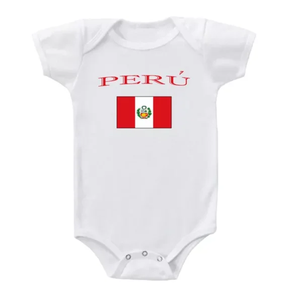 Baby Bodysuit BELLA CANVAS Peru Country Flag Baby Bodysuit One Piece