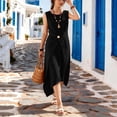 thumbnail image 5 of YuXingFu Sexy Dresses for Women Maxi Crew Neck Plus Size Womens Dress Sleeveless Solid Color Slim Fit Long Casual Summer Black M, 5 of 8