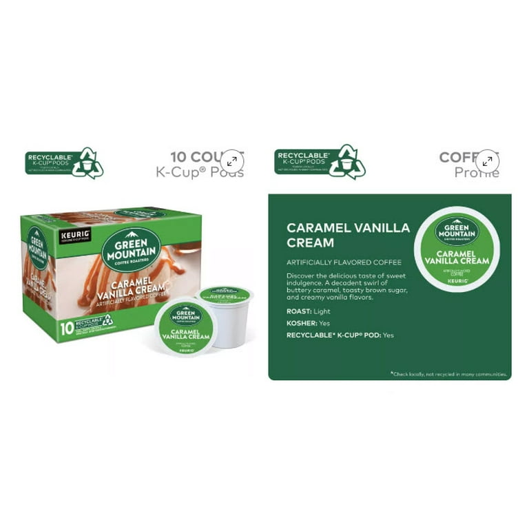 Green Mountain Coffee Roasters Caramel Vanilla Cream, 10 Count