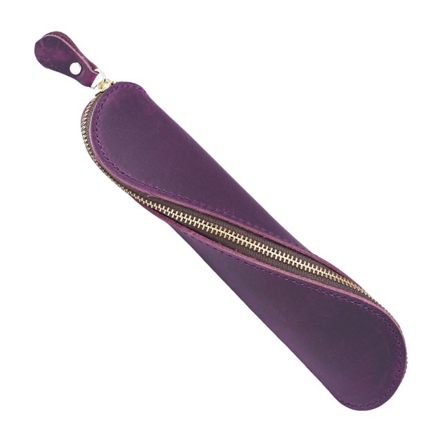 Estuche portátil para lápices, neceser, organizador de almacenamiento, estuche con cremallera para papelería. Violeta