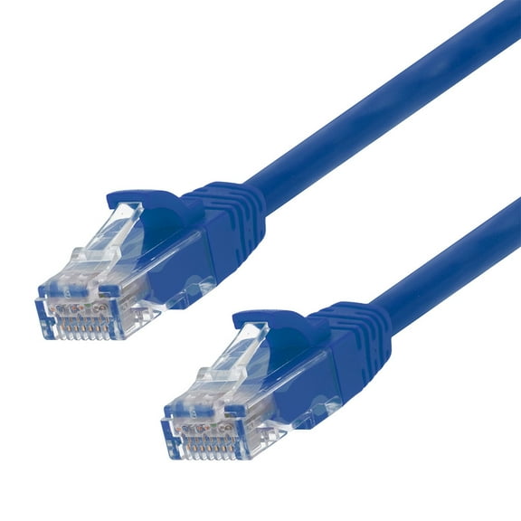 NavePoint Ethernet Patch Cable CAT6A, UTP, 24AWG, 3 Ft,  10 pack, Blue