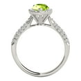 thumbnail image 4 of Mauli Jewels Rings for Women 1.55 Carat Diamond and Pear Shaped Peridot Ring 4-prong 10K White Gold, 4 of 7
