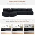 thumbnail image 4 of 144" Cloud Couch, Black Modern Upholstered Sectional Couches for Living Room, Free-Combined Sofa with Two Chaise Lounges and Five Back Pillows, 4 of 10