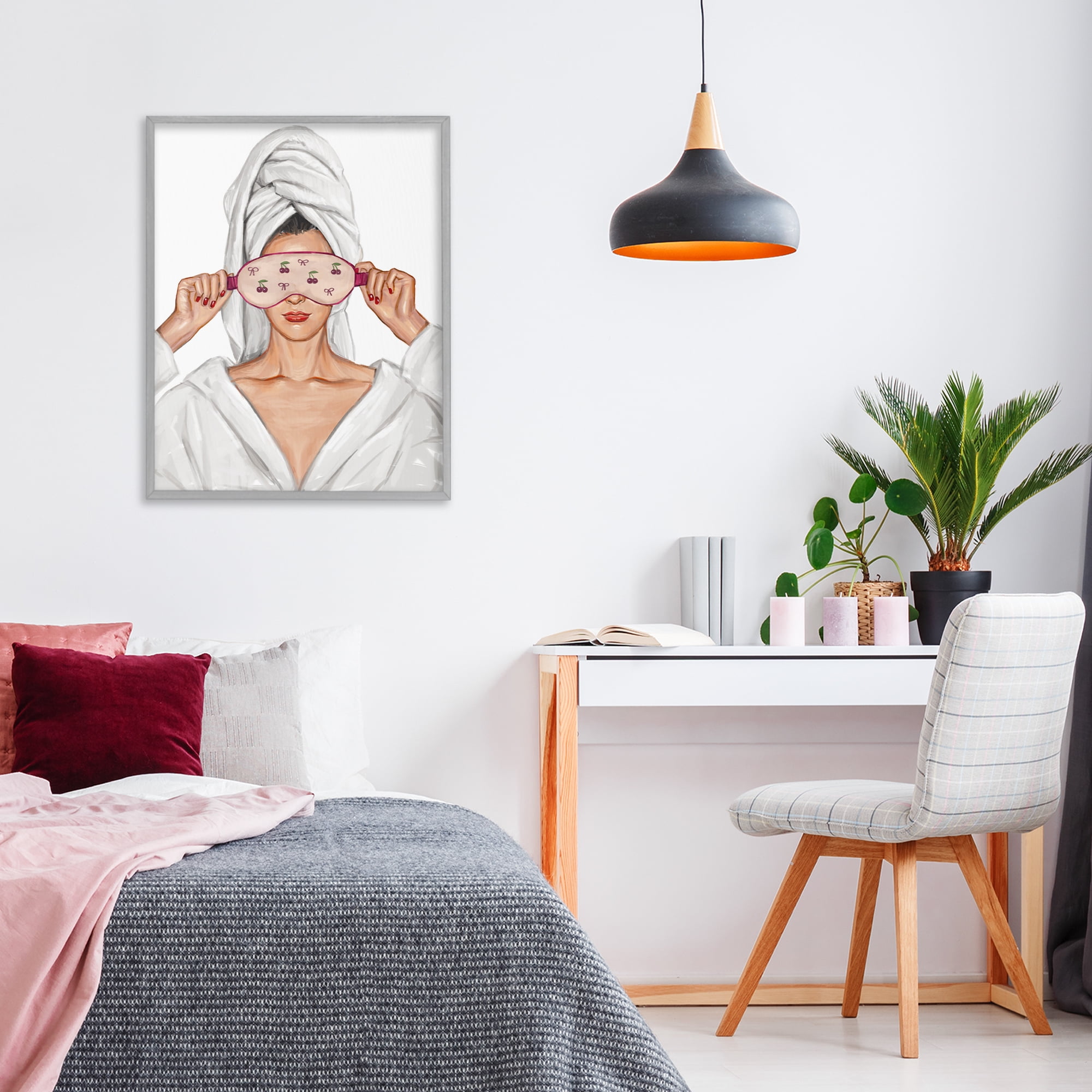 Cherry Eye Mask Fashionista Gray Framed Giclee Art, design by Ziwei Li