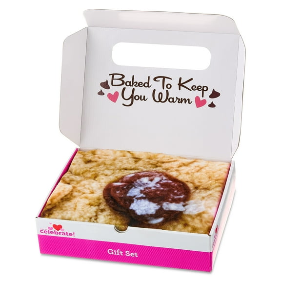 Chocolate Chip Cookie Blanket Gift Set, Brown, 58.5" x 58.5", Valentine's Day by Way To Celebrate
