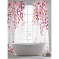 thumbnail image 5 of Pink Eucalyptus Sheer Curtains 108 Inches Long 2 Panels Leaves Abstract Branch Farmhouse Retro Leaf Light Filtering Semi Sheer Window Curtains Drapes for Bedroom Living Room 52"x108", 5 of 7