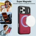 thumbnail image 6 of LC.IMEEKE Case for iPhone 17 Pro 6.3 inch, 2 in1 Multifunctional Detachable Wallet Phone Case for Men Women with RFID Blocking Wrist Strap Shockproof Protective Case,Red,For iPhone 17 Pro, 6 of 11