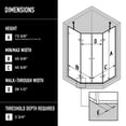 thumbnail image 3 of VIGO Gemini 47 in. L x 47 in. W x 77 in. H Frameless Hinged Neo-angle Shower Enclosure Kit in Brushed Nickel with Clear Glass, 3 of 12