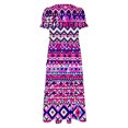 thumbnail image 5 of Viikei Women's Casual Ruffle Short Sleeve Dress,Women's Ethnic Style Casual Bohemian Floral Dresses for Women Puff Short Sleeve Long Maxi Dress Multicolor M, 5 of 8