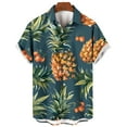 thumbnail image 4 of Xysaqa Short Sleeve Tops Men's T-Shirts Hawaiian Shirt Men Big & Tall Funny Pineapple Print Shirts Merns Casual Short Sleeve Button Up T-Shirt Summer Party Beach Tshirt S-5Xl Black T Shirt Men On Clea, 4 of 4
