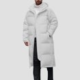 thumbnail image 2 of TFEOQRY Men and Women's Hooded Padded Coats Parkas Winter Long Sleeve Zipper Solid Color Heavy Coat Thickene Thermal Padded Jacket Coat White, 2 of 6
