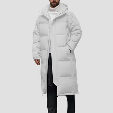 DAETIROS Mens Coats Clearance, Winter Casual Outerwear Big and Tall Hooded Warm Outdoor Mens Jackets on Sale White