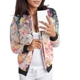thumbnail image 1 of Veste Décontractée Légère à Imprimé Floral pour Femmes, Col Montant, pour Sports Quotidiens, 1 of 5