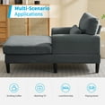 thumbnail image 3 of Mjkone Modern Chaise Lounge Chair Indoor, Flannel Chaise for Bedroom with Armrest and Headrest, Comfy Upholstered Chaise Lounge Chair for Reading, Gaming, Napping, Dark Grey, 3 of 10