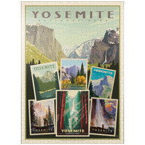 MyPuzzle - Yosemite National Park: Collage Print, Vintage Poster - Premium 1000 Piece Jigsaw Puzzle for Adults