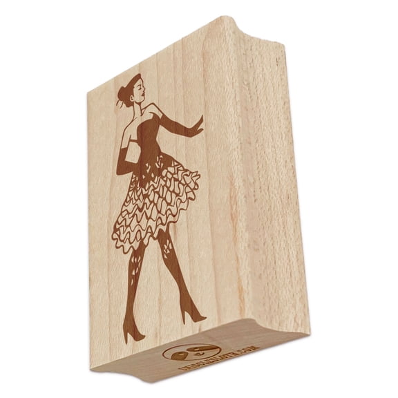 Fashion Runway Model Dress Rectangle Rubber Stamp Stamping Scrapbooking Crafting - Small 1.7in