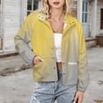 thumbnail image 3 of Jackets for Women Winter Coat Jackets Flannel Stand Collar Jacket(Abstract Yellow Gray Gradient,Size:S-4XL), 3 of 7