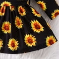 thumbnail image 5 of Mercatoo Toddler Kids Baby Girls Casual Long Sleeve Round Neck Sunflower Print Dress P𝐚rty Dress Clothes Sweater for Girl, 5 of 7