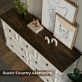 thumbnail image 5 of VVFLU Farmhouse 7 Drawer Dresser for Bedroom, 53.9" Wide Wood Rustic Chest of Drawers for Bedroom, Storage Dressers Clothes Organizer for Closet, Living Room, Hallway, Dining Room, 5 of 9