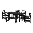 thumbnail image 2 of WestinTrends Ashore 6-Piece Outdoor HDPE Patio Dining Table Set with Bench, Black, 2 of 13