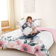 thumbnail image 4 of Erosebridal Farm Animals Donkey Full Size Comforter Sets,Rustic Flowers Bedding Sets For Men Women, Reversible 3-Piece, 4 of 7