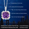 thumbnail image 2 of Gem Stone King 925 Sterling Silver Purple Amethyst Pendant Necklace for Women (2.22 Ct Cushion 8MM with 18 inch Silver Chain), 2 of 5