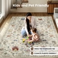 thumbnail image 5 of LITINKIMI 9x12 Living Room Area Rug: Washable, Boho Soft Carpet. Non - Slip, Low Pile, Stain - Resistant and Foldable. Applicable for Bedroom,Colorful Camel Color, 5 of 6