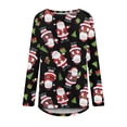 thumbnail image 4 of Puntoco Camiseta de manga larga con estampado navideño y cuello redondo para mujer Puntoco Puntoco-2246, 4 of 5