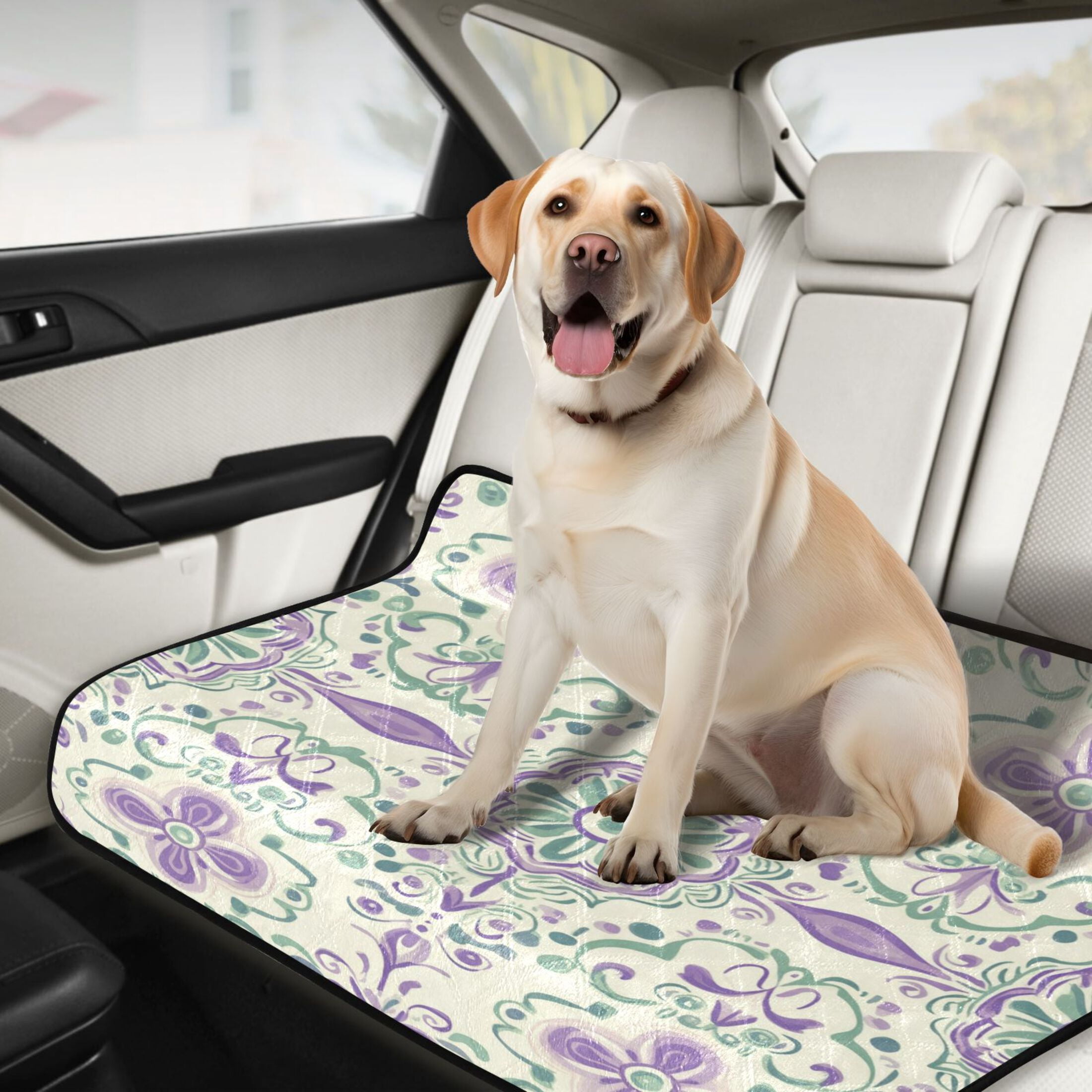 Qxltty Intricate Indian Patterns Cat litter Pads Pet Set of 2 Diaper Mats Center Anti-leakage Layer Absorbent Soft and Comfortable
