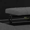 thumbnail image 5 of Harrison 30 inch Wide Transitional Small Square Coffee Table Storage Ottoman in Slate Grey Linen Look Fabric, 5 of 12