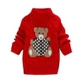 thumbnail image 2 of YOUSNH Tricot Imprimé Dessin Animé pour Filles Bébés Enfants Chandail Crochet Rouge 120, 2 of 4