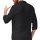 thumbnail image 4 of Camisas de Manga Larga con Botón de Solapa para Hombre de Ajuste Suelto Top de Moda de Bolsillo de Cardigan para el Verano, 4 of 9
