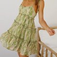 thumbnail image 4 of Vestido De Flores Vestido floral bohemio para mujer Vestido sin mangas Ropa de playa de verano (Verde M) Ygjytge para Mujer Verde T S, 4 of 6