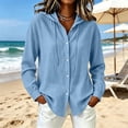 thumbnail image 4 of Neewe Women's Cotton Linen Sun Protection Shirts Hoodie Long Sleeve Button Down Gauze Shirts Lightweight Summer Tops 2026, 4 of 8