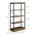 thumbnail image 6 of HOMCOM 4-Tier Industrial Modern Style Open Standing Bookshelf Organizer Storage Rack for Living Room, Bedroom, Brown / Black, 6 of 8