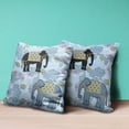 thumbnail image 4 of 26x26 Sky Black White Elephant Blown Seam Broadcloth Animal Print Throw Pillow, 4 of 5