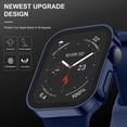thumbnail image 3 of 2 Pack Étui Rigide Compatible avec Apple Watch 41mm Série 8 Série 7 avec Protecteur d'Écran en Verre Trempé, Couverture de Protection Durable Ultra-Mince Bleu/clair pour iWatch, 3 of 5