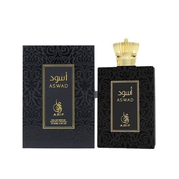 Aswad by Arif Perfumes – Fresh & Long-Lasting Eau de Parfum for Men – Apple, Bergamot, Sandalwood, Vanilla – Exotic Oriental Fragrance for Men – 3.4 oz