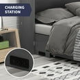 thumbnail image 5 of ZAFLY Murphy Bed Cabinet with Charging Station, Queen Size Solid Wood Cabinet Bed with Mattress, Murphy Cube Chest Bed with Storage Drawers - Grey, 5 of 8