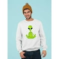 thumbnail image 2 of Peaceful Alien Design Sweatshirt Men -Image by Shutterstock, Male x-Large, 2 of 4